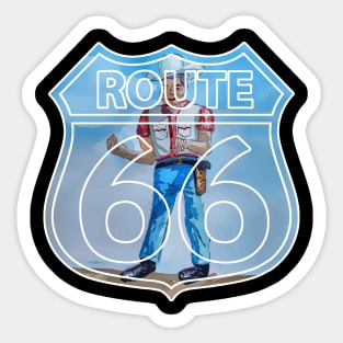 Muffler man statue along Route 66 in Gallup New Mexico - Welshdesigns Sticker